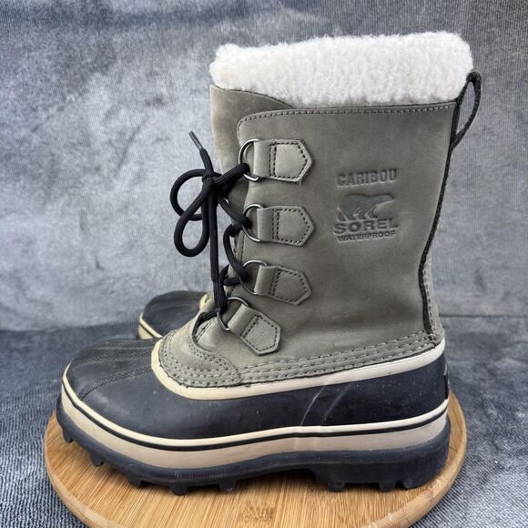 Sorel Caribou Boots Womens Size 8 Gray Waterproof Winter Snow Warm NL1005-051 - Picture 4 of 11